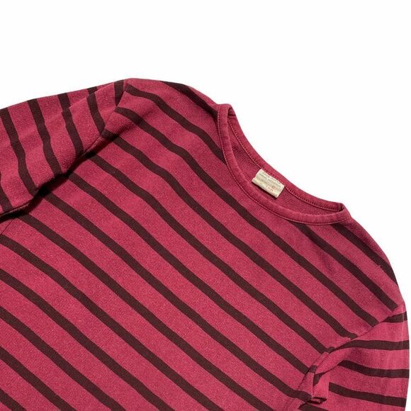 ZARA Maroon Striped Wide Sleeve Sweatshirt - Picture 2 of 3
